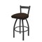 Holland Bar Stool Co 30" Low Back Swivel Bar Stool, Pewter Finish, Rein Coffee Seat 82130PW025 - alternate 1